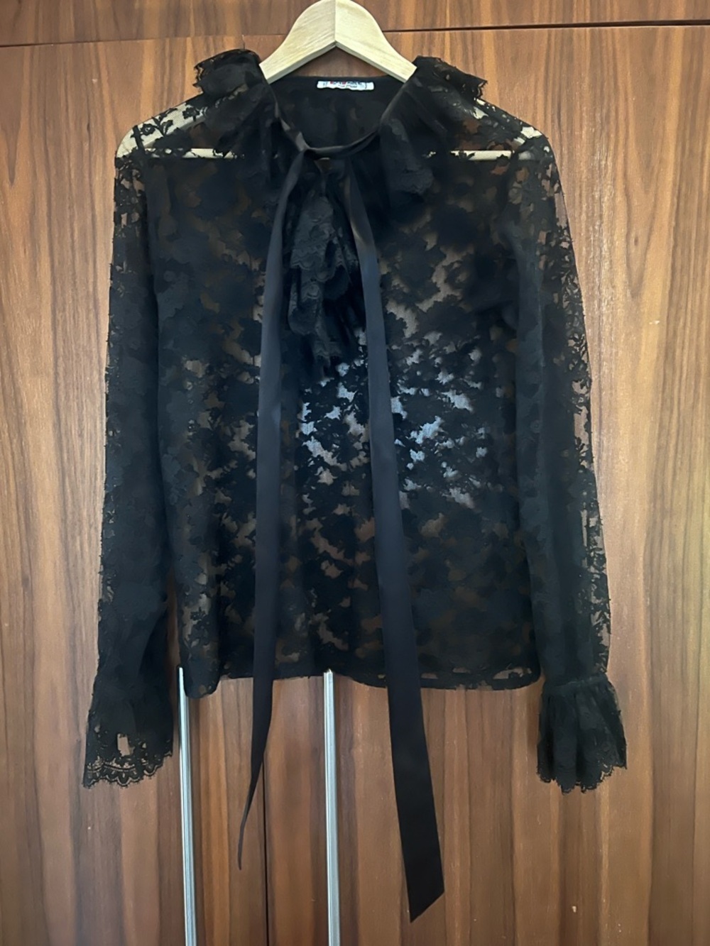 1970’s Yves Saint Laurent Lace Tie Blouse